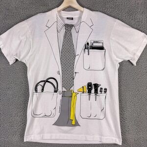 Vintage‎ Zantac Medical Lab Coat Shirt Mens Large Promo Doctor Tools USA 80s